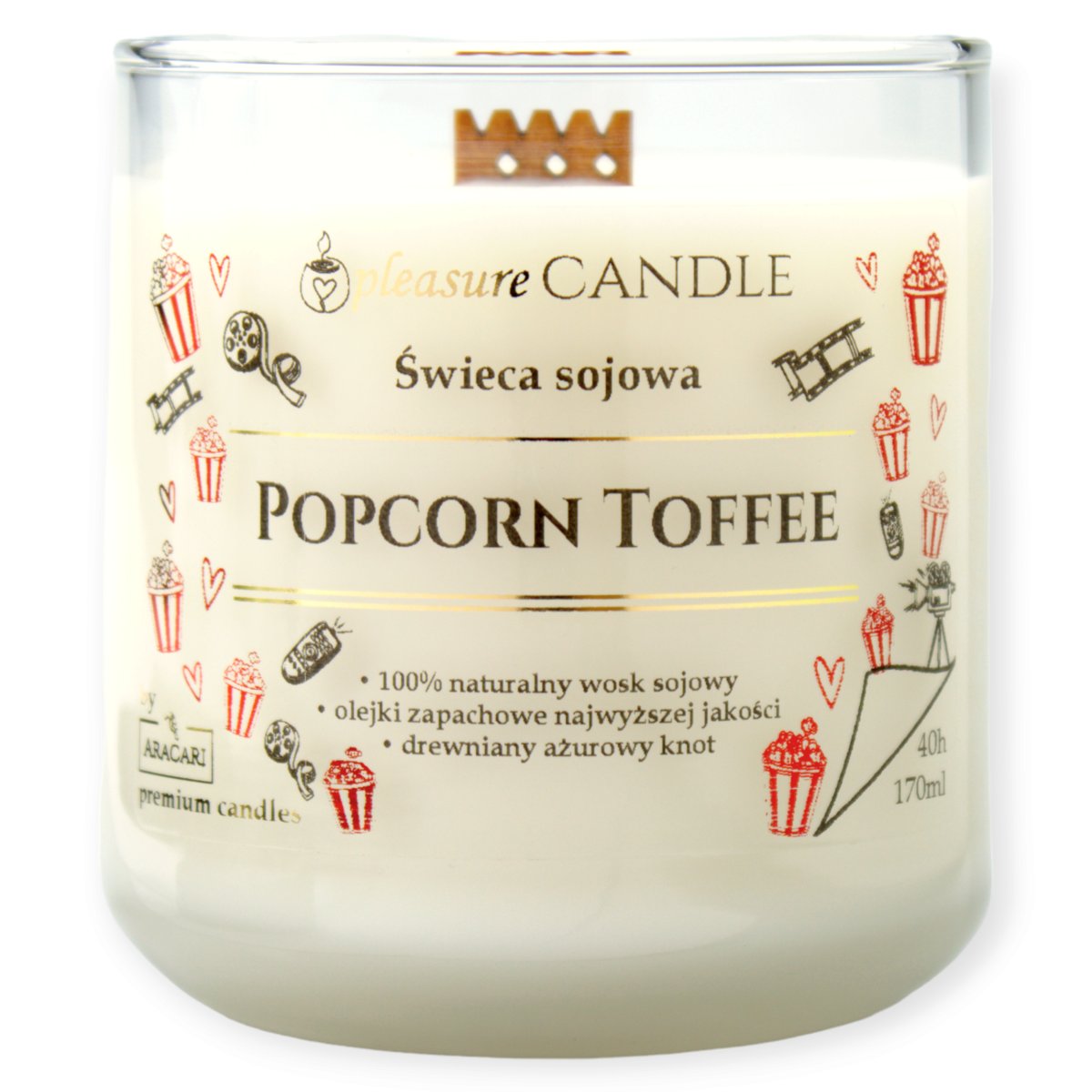 POPCORN TOFFEE - Sojowa świeca zapachowa pleasureCANDLE