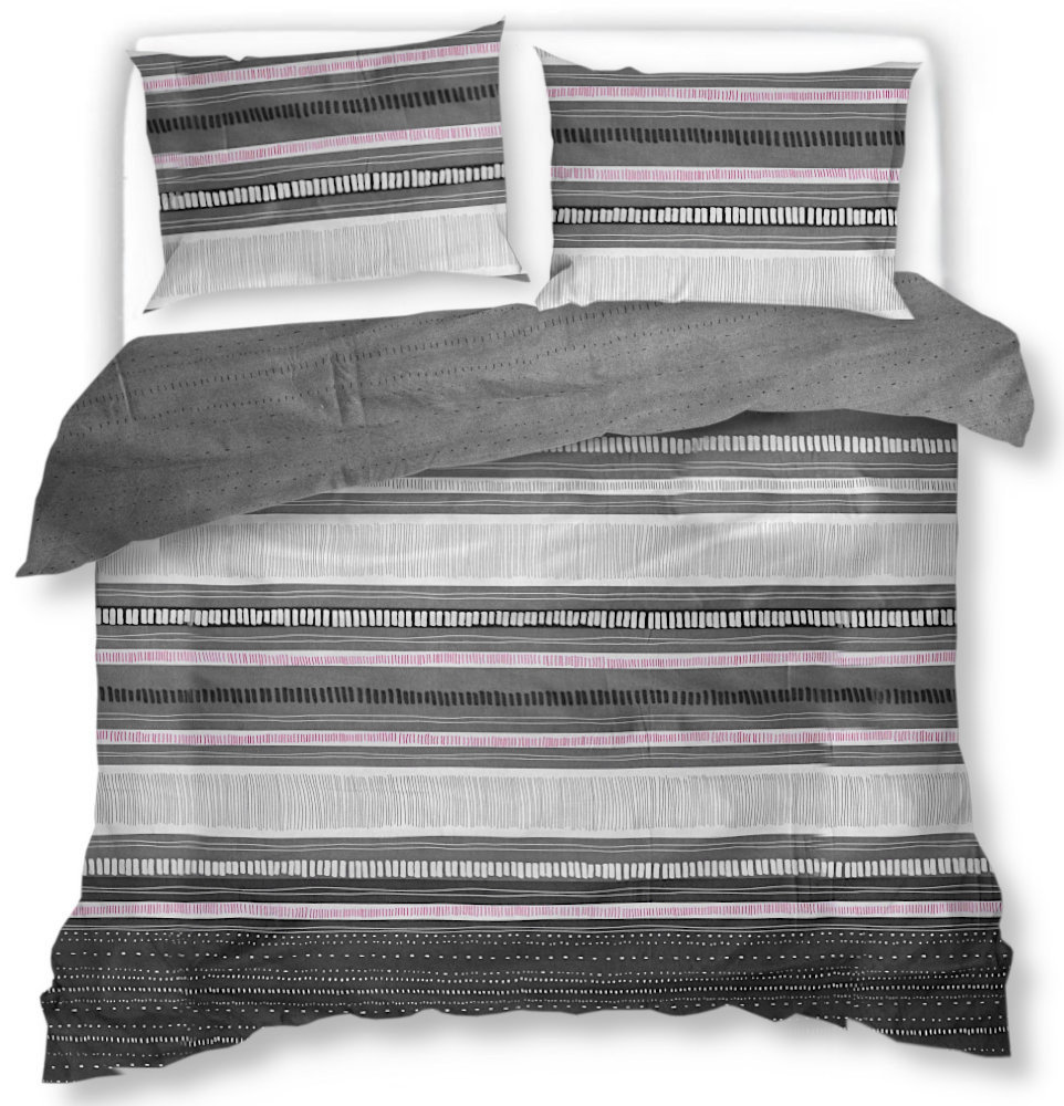 Pościel Z Mikrofibry 200X220 Szary Komplet 20377