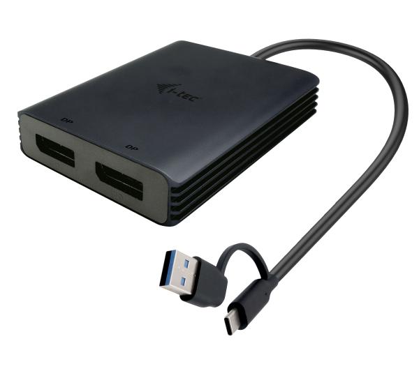 i-Tec CADUAL4KDP USB-A/USB-C Dual 4K/60 Hz DisplayPort Czarny