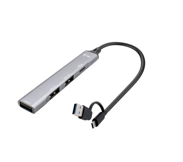 i-Tec CAHUBMETALMINI4 USB-C/USB-A Metal HUB 1x USB 3.0 + 3x USB 2.0 Szary