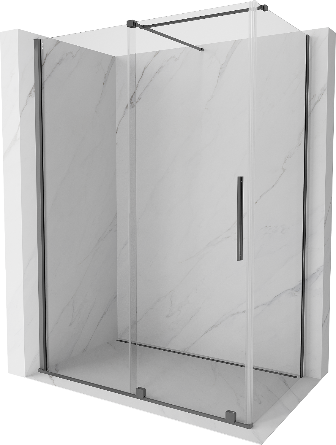 Mexen Velar kabina prysznicowa rozsuwana 150x85 cm, transparent, gun metal - 871-150-085-01-95