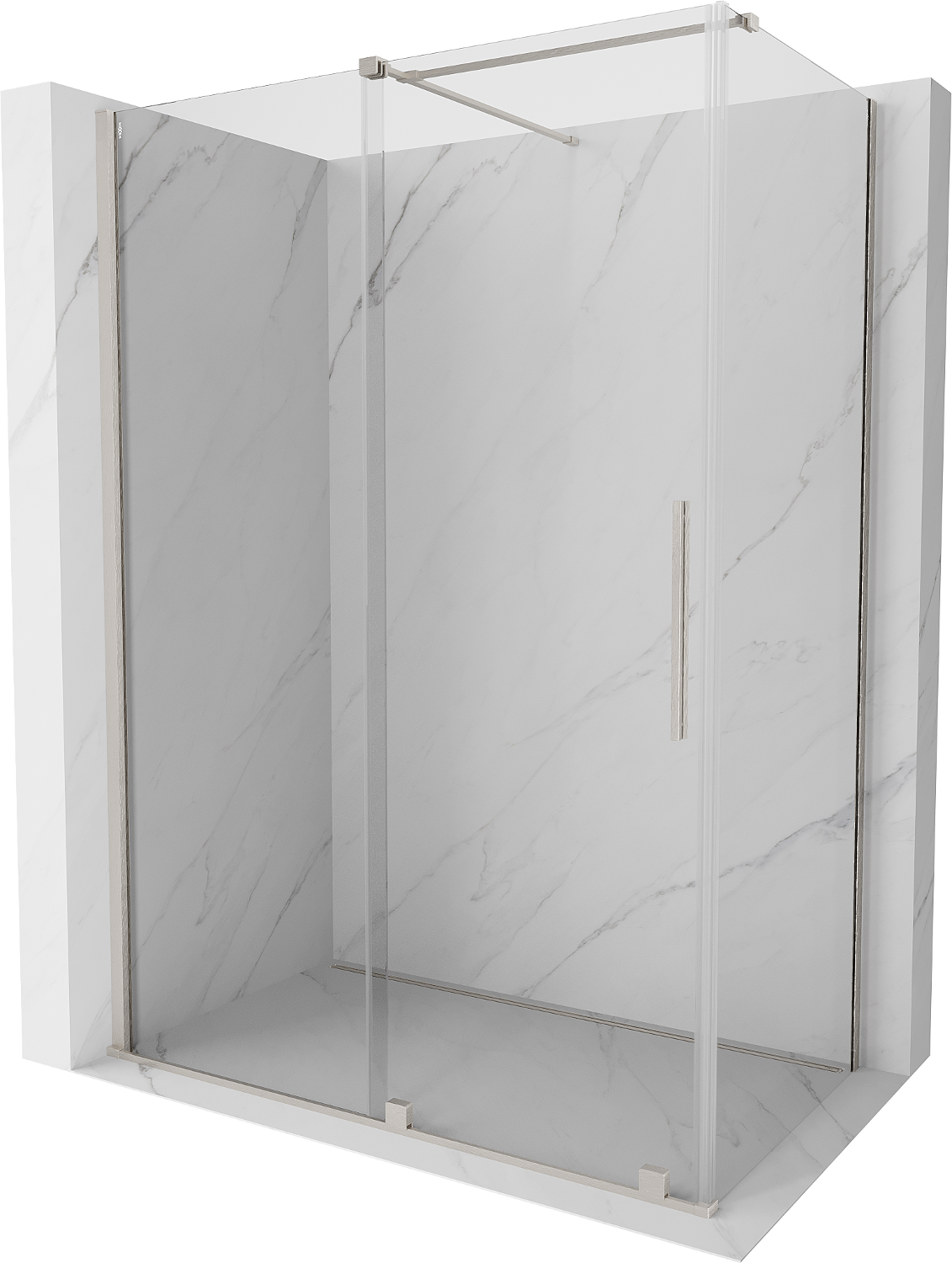 Mexen Velar kabina prysznicowa rozsuwana 150x90 cm, transparent, nikiel szczotkowany - 871-150-090-01-97