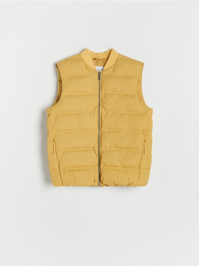 Reserved - Kamizelka z ociepleniem - musztardowy