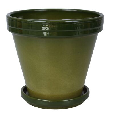 Donica ceramiczna 16 x 18,5 cm zielona Cermax