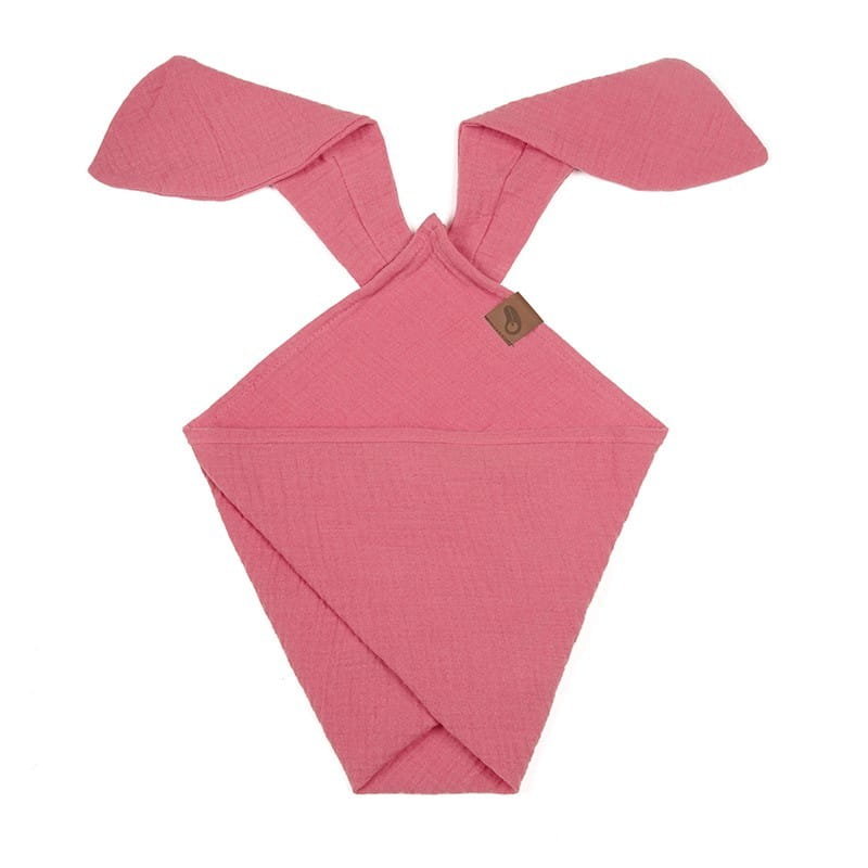Pieluszka Dou Dou Bunny Z Organicznej Bio Bawełny Gots Cozy Muslin With Ears 2In1 Coral Hi Little One