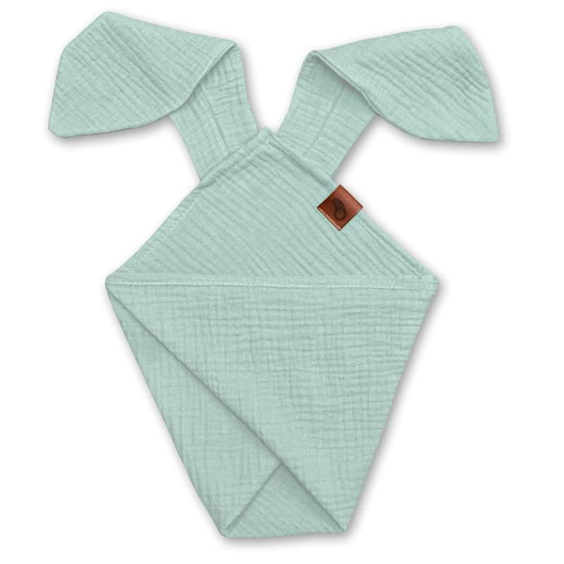 Pieluszka Dou Dou Bunny Z Organicznej Bio Bawełny Gots Cozy Muslin With Ears 2In1 Mint Hi Little One