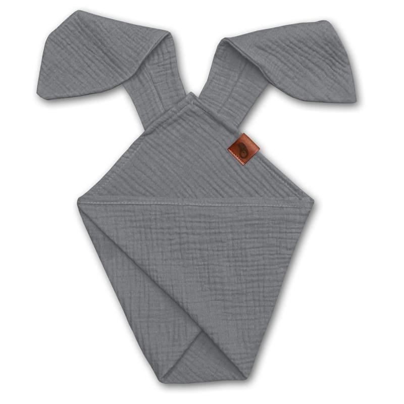 Pieluszka Dou Dou Bunny Z Organicznej Bio Bawełny Gots Cozy Muslin With Ears 2In1 Grey Hi Little One