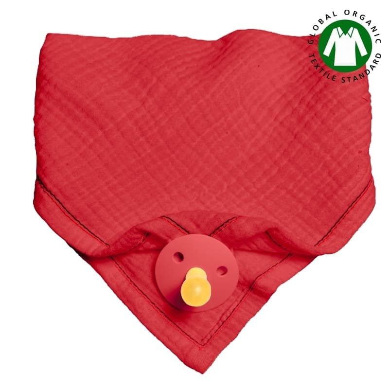 Hi Little One - Bandana, Śliniak Z Zawieszką Na Smoczek Z Organicznej Bio Bawełny Gots Bandana Bibs 3In1 Strawberry