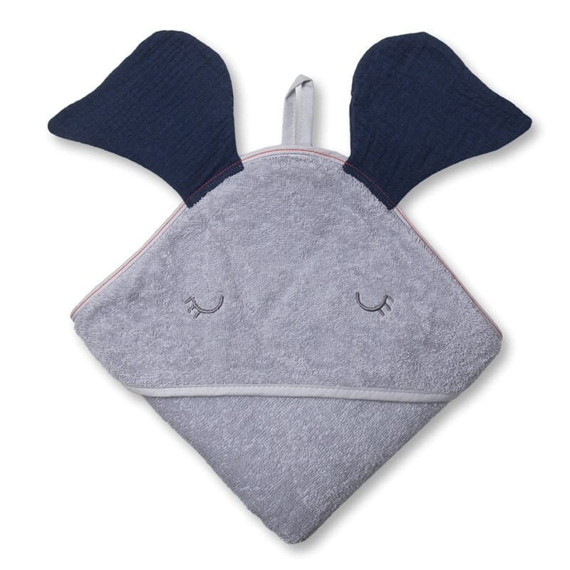 Hi Little One - Ręcznik Z Kapturem 100 X 100 Elephant Hooded Bath Towel Navy