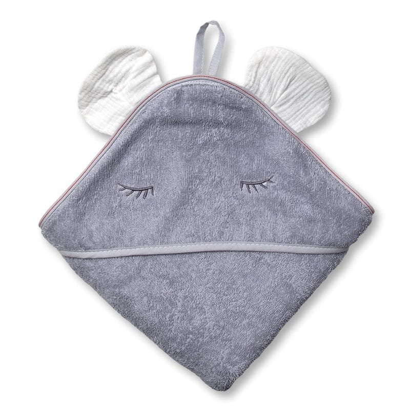 Hi Little One - Ręcznik Z Kapturem 100 X 100 Mouse Hooded Bath Towel White