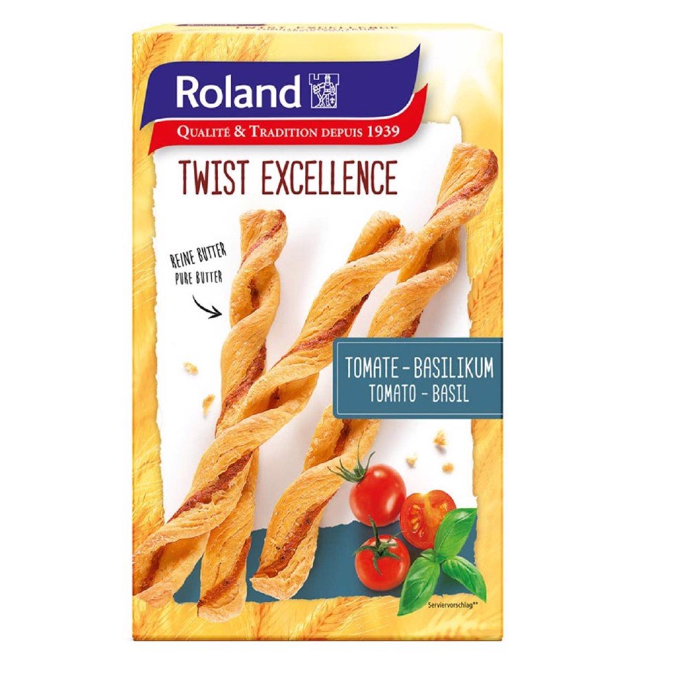 Paluchy z Ciasta Francuskiego o Smaku Pomidorów i Bazylii Roland Twist 100g