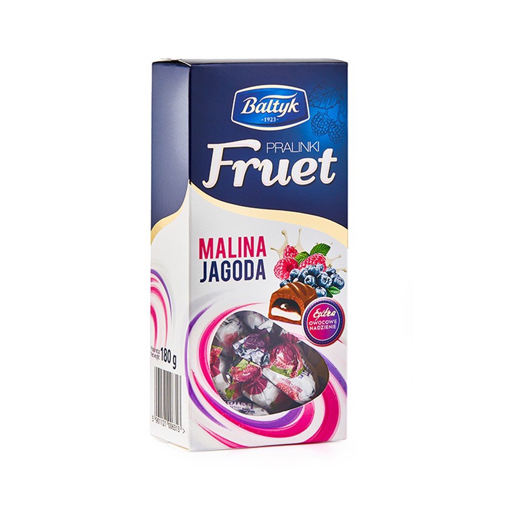 BAŁTYK  Baryłka Fruet - Praliny z Nadzieniem Malinowo-Jagodowym    180G