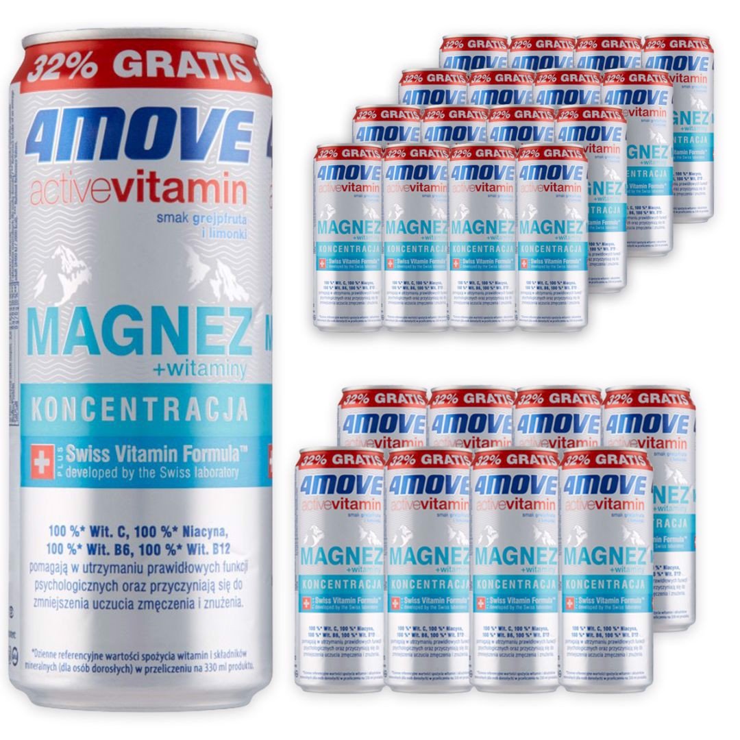 4Move Active Vitamin Koncentracja Napój gazowany smak grejpfruta 330 ml x24 sztuk