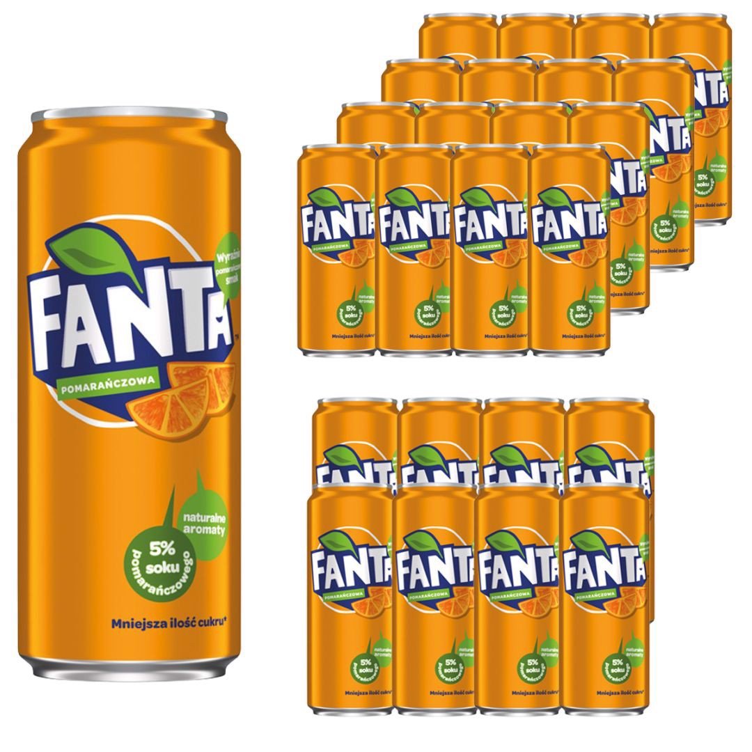 Fanta Pomarańczowa Napój gazowany 330 ml x 24 sztuk
