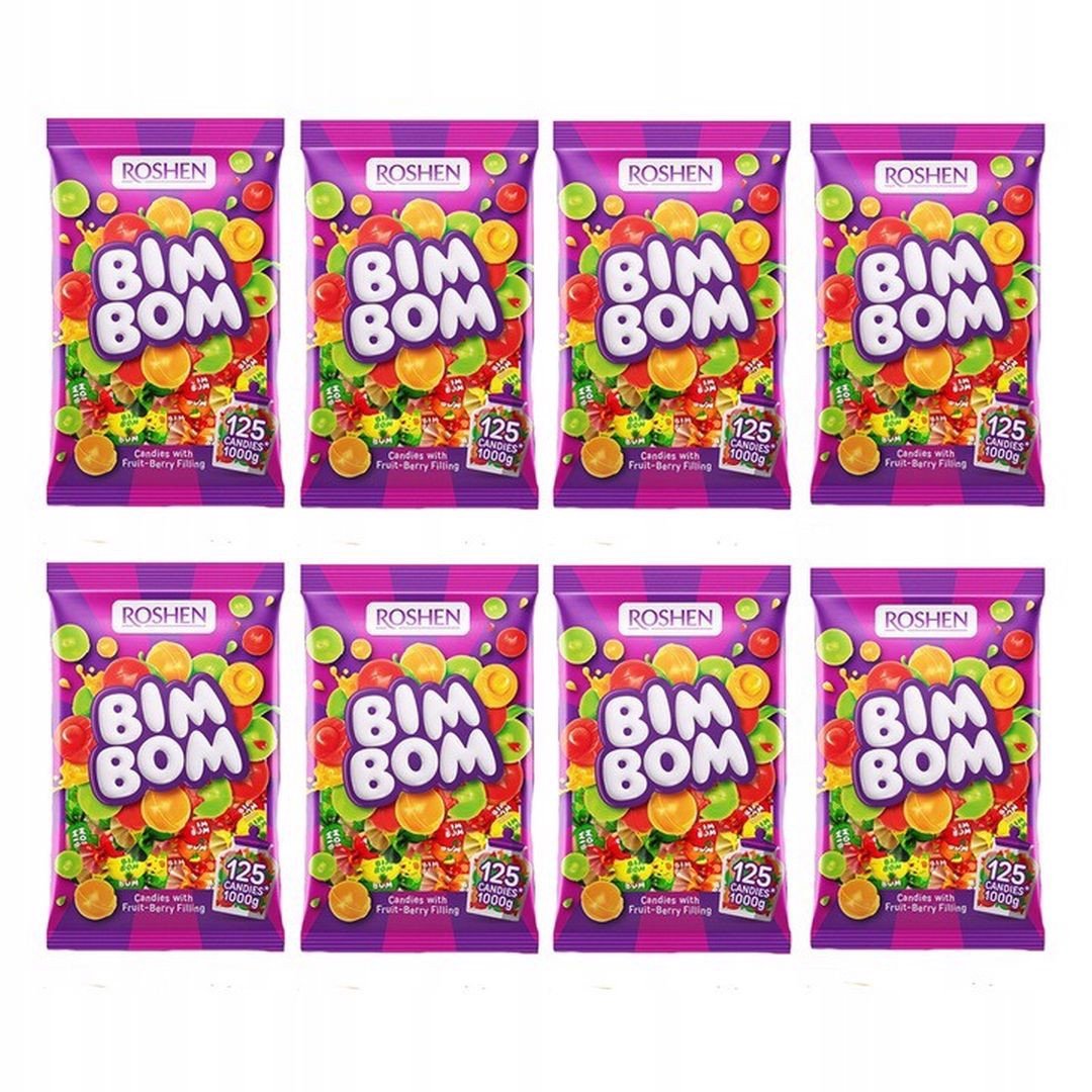 Roshen Bim-Bom Karmelki nadziewane 1 kg x 8 sztuk