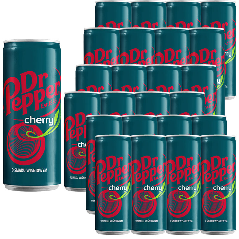 Dr Pepper Cherry Napój gazowany o smaku wiśniowym 330 ml x 24 sztuki