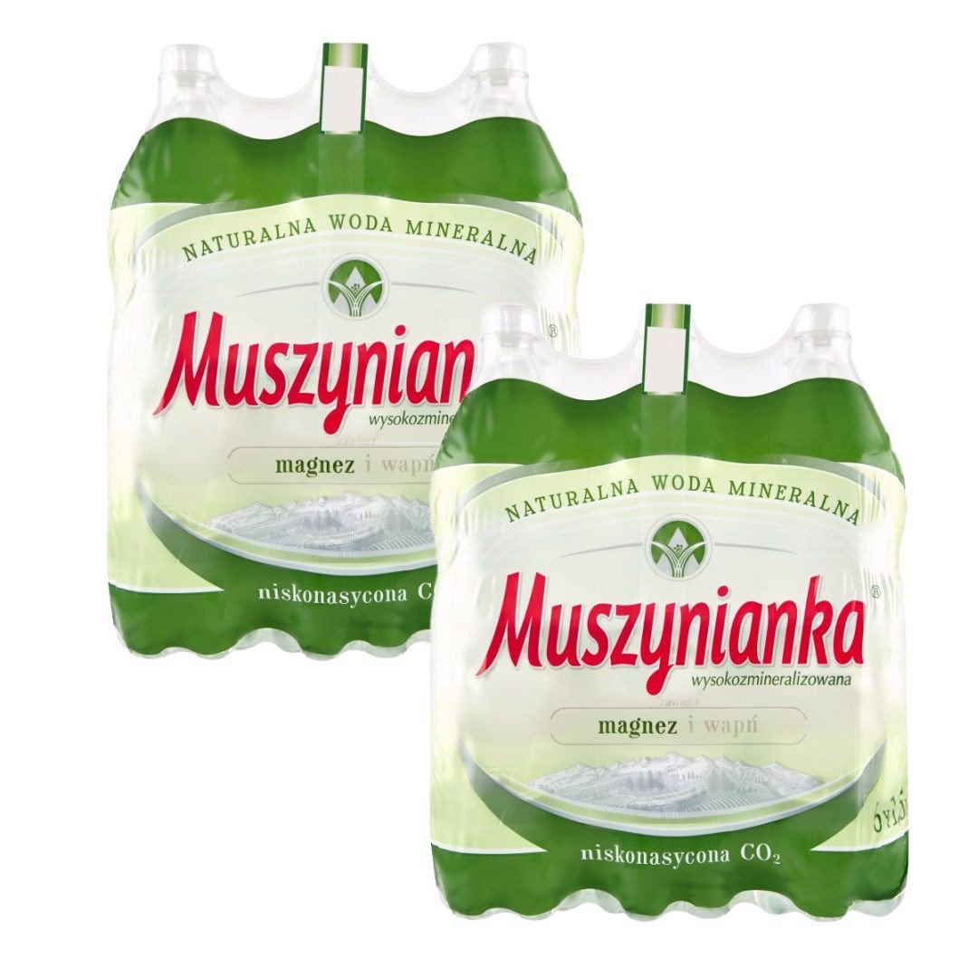 Muszynianka Naturalna woda mineralna wysokozmineralizowana niskonasycona CO2 1,5 l x 12 sztuk