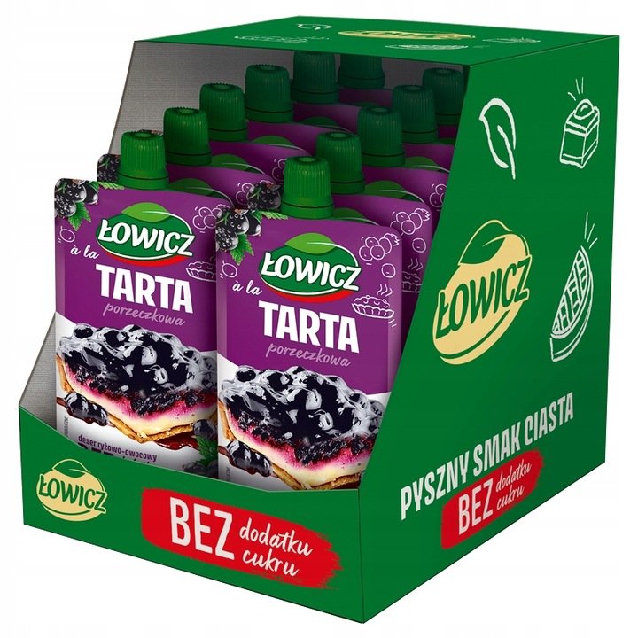 Łowicz Deser ryżowo-owocowy a'la tarta porzeczkowa 100 g x 12 sztuk