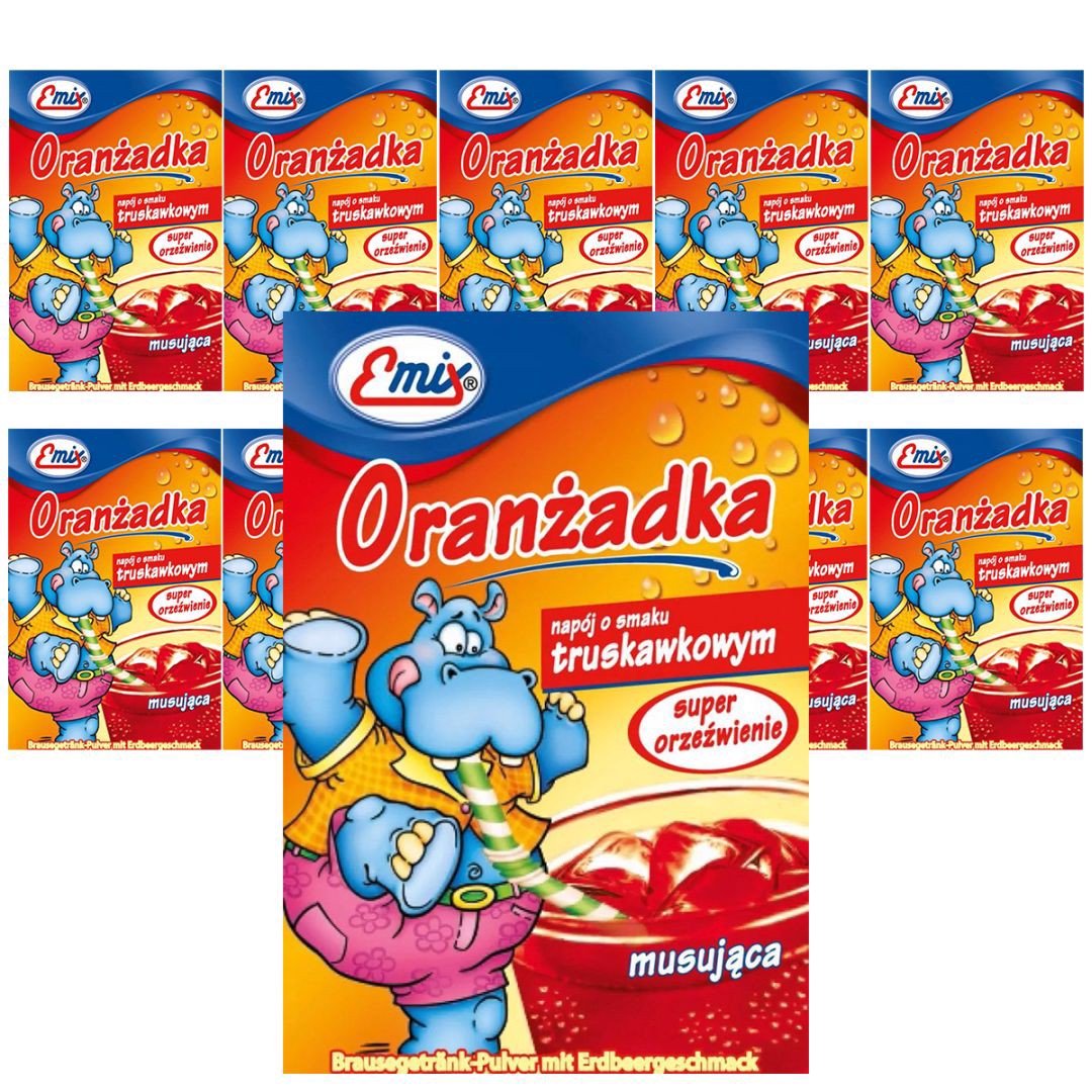 Emix Oranżada o smaku truskawkowym 16 g x 10 sztuk