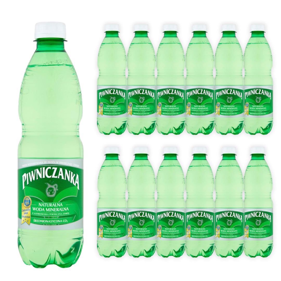 Piwniczanka Naturalna woda mineralna średnionasycona CO2 0,5l x 12 sztuk
