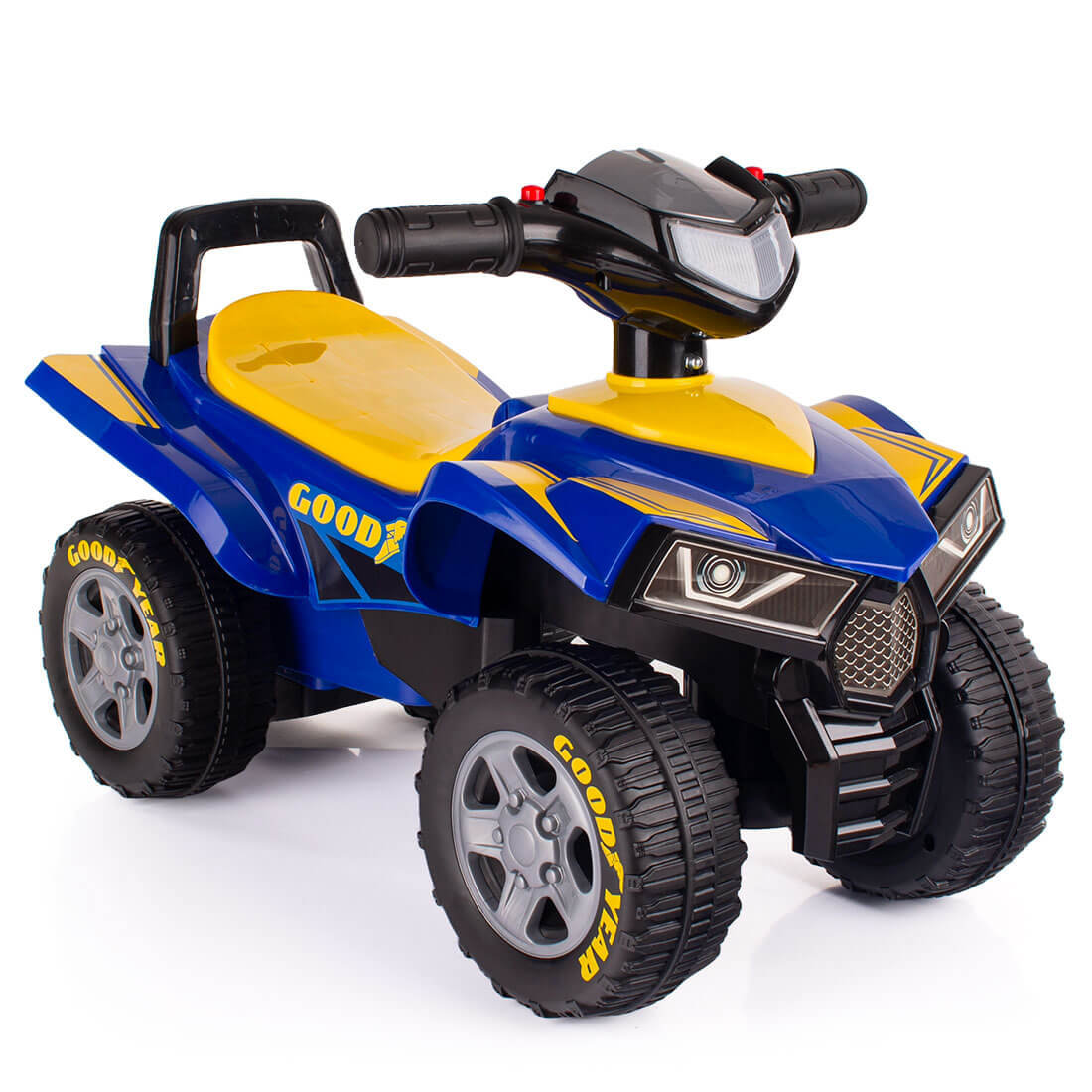 Jeździk QUAD GOODYEAR jeździdełko dla dziecka XL LED dźwięki 18M+ niebieski