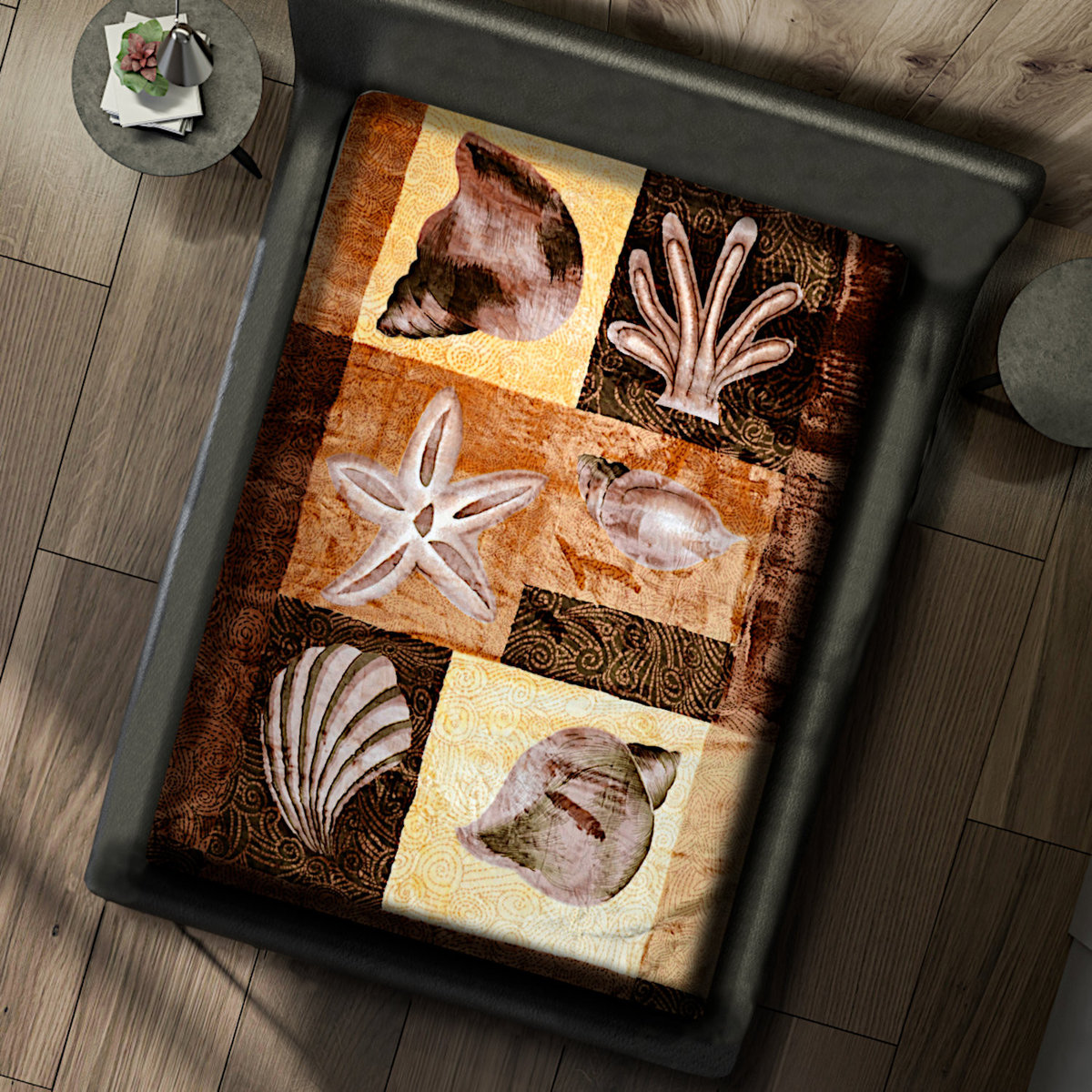 Gruby Koc Akrylowy 160X210 Muszelki Brąz 18781