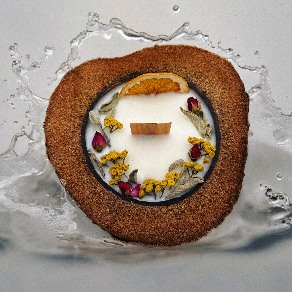 Świeca sojowa w łupinie kokosa XXL