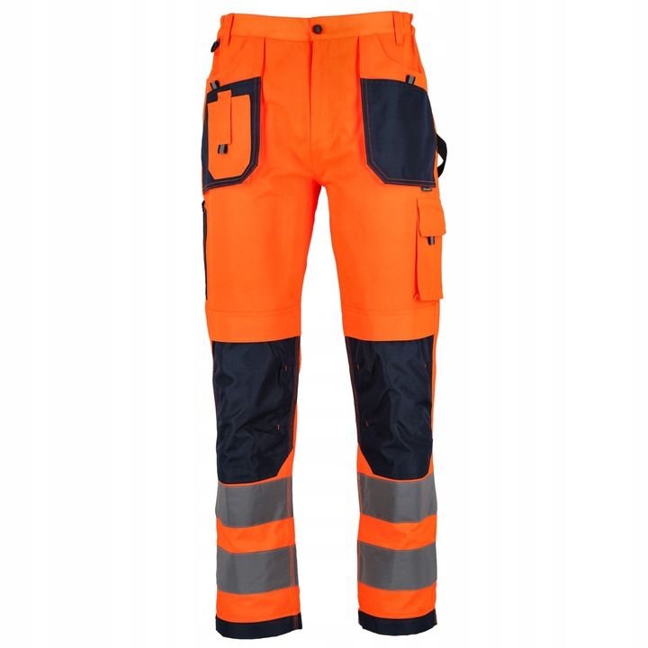 SPODNIE OSTRZEGAWCZE NEON LINE STALCO POMARAŃCZOWE M S-51656