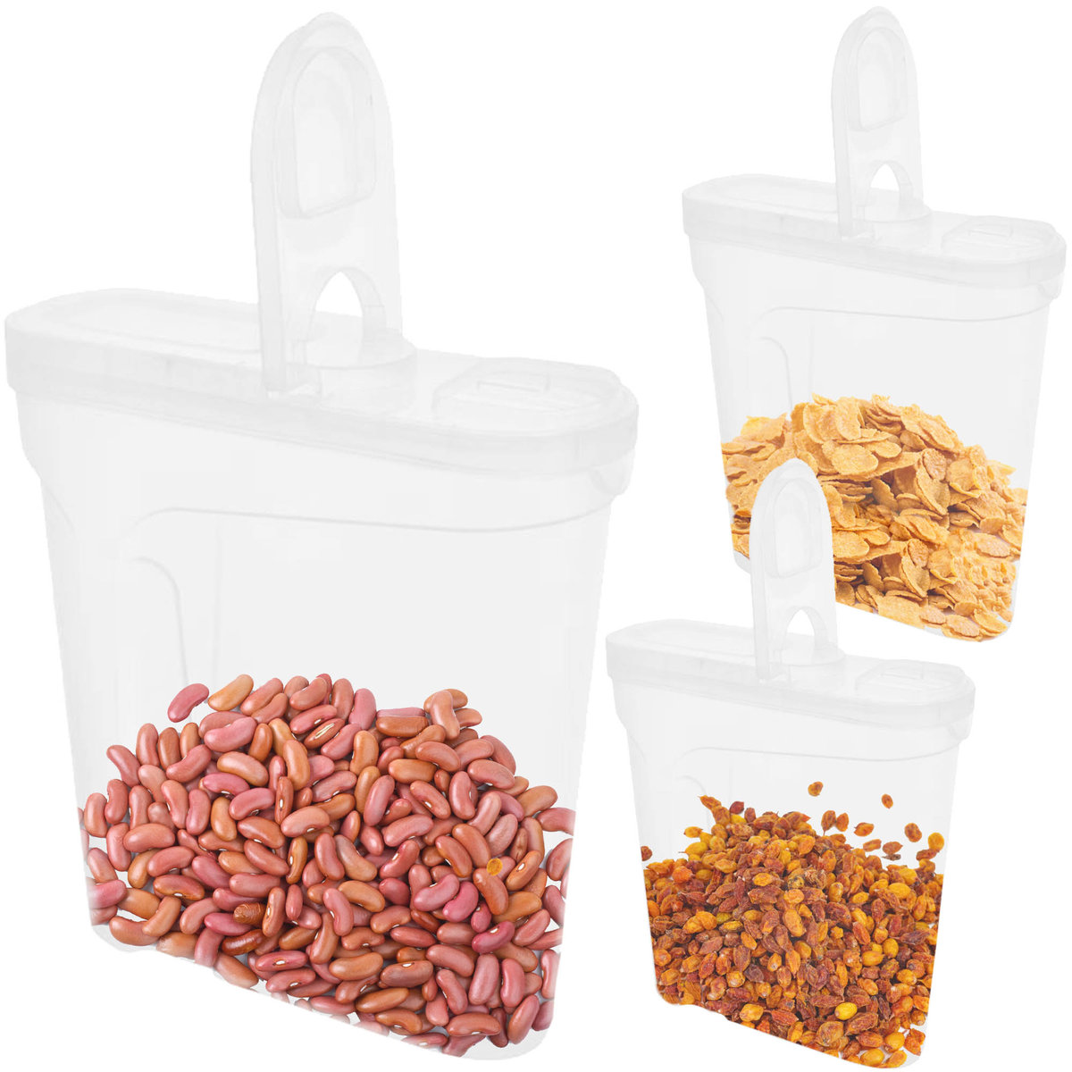 Pojemniki Na Żywność Kuchenne 3 X 2,4 L Do Przechowywania Produktów Sypkich