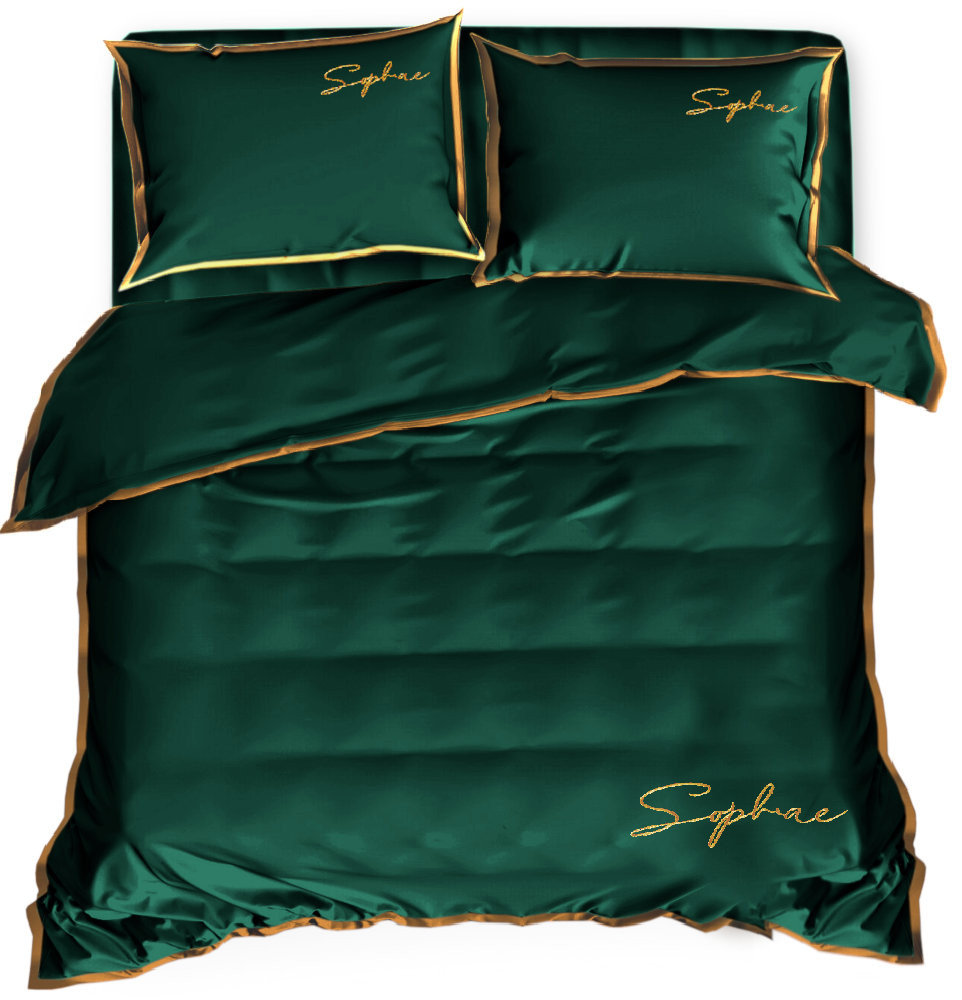 Pościel Z Haftem 160X200 Soft Zielona 2603