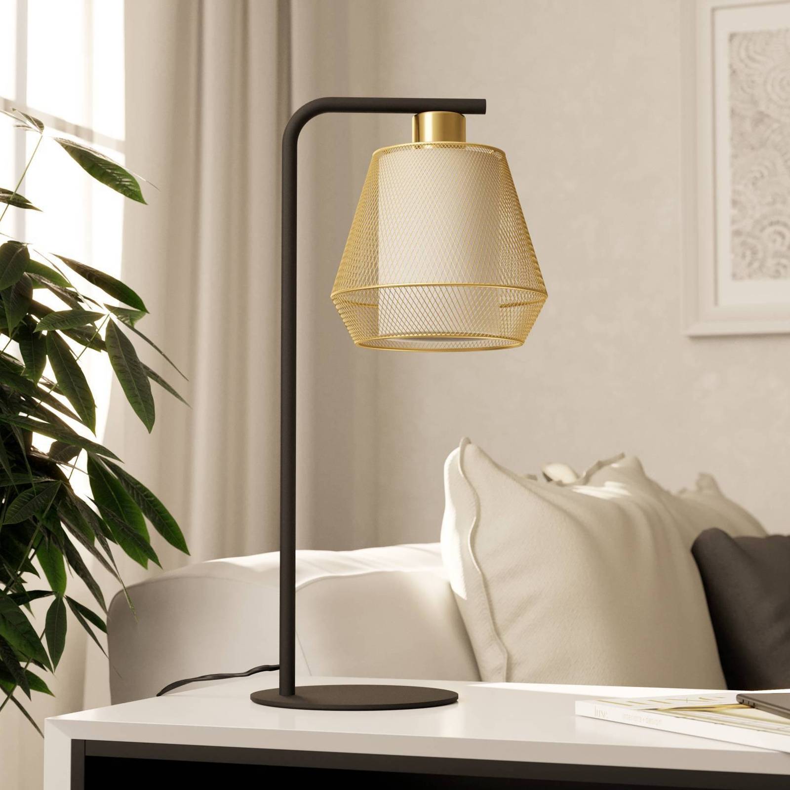 EGLO Lampa stołowa Ciudadela, czarny/mosiądz