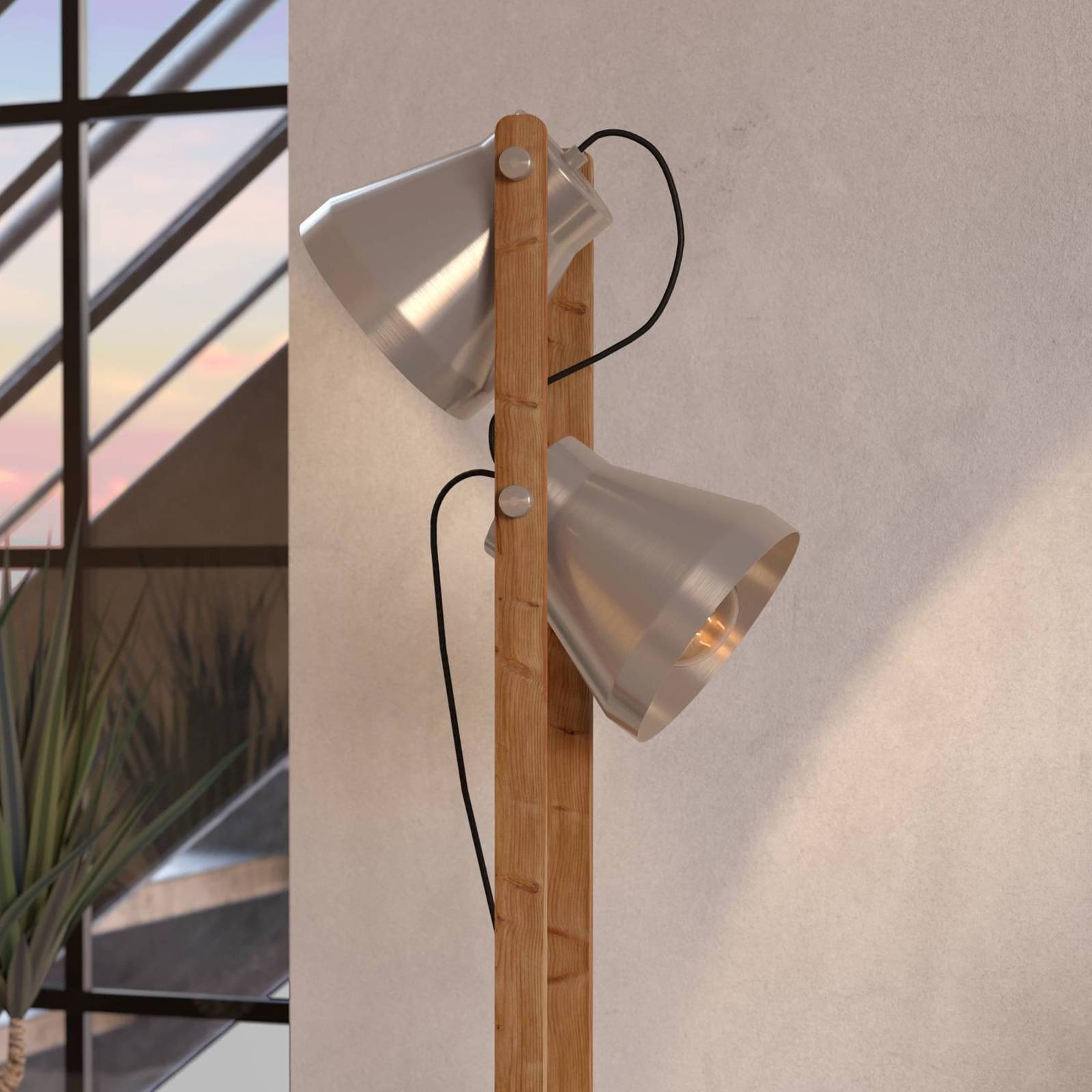 EGLO Lampa podłogowa Cawton, wysokość 134,5 cm, stal/brąz, 2-punktowa