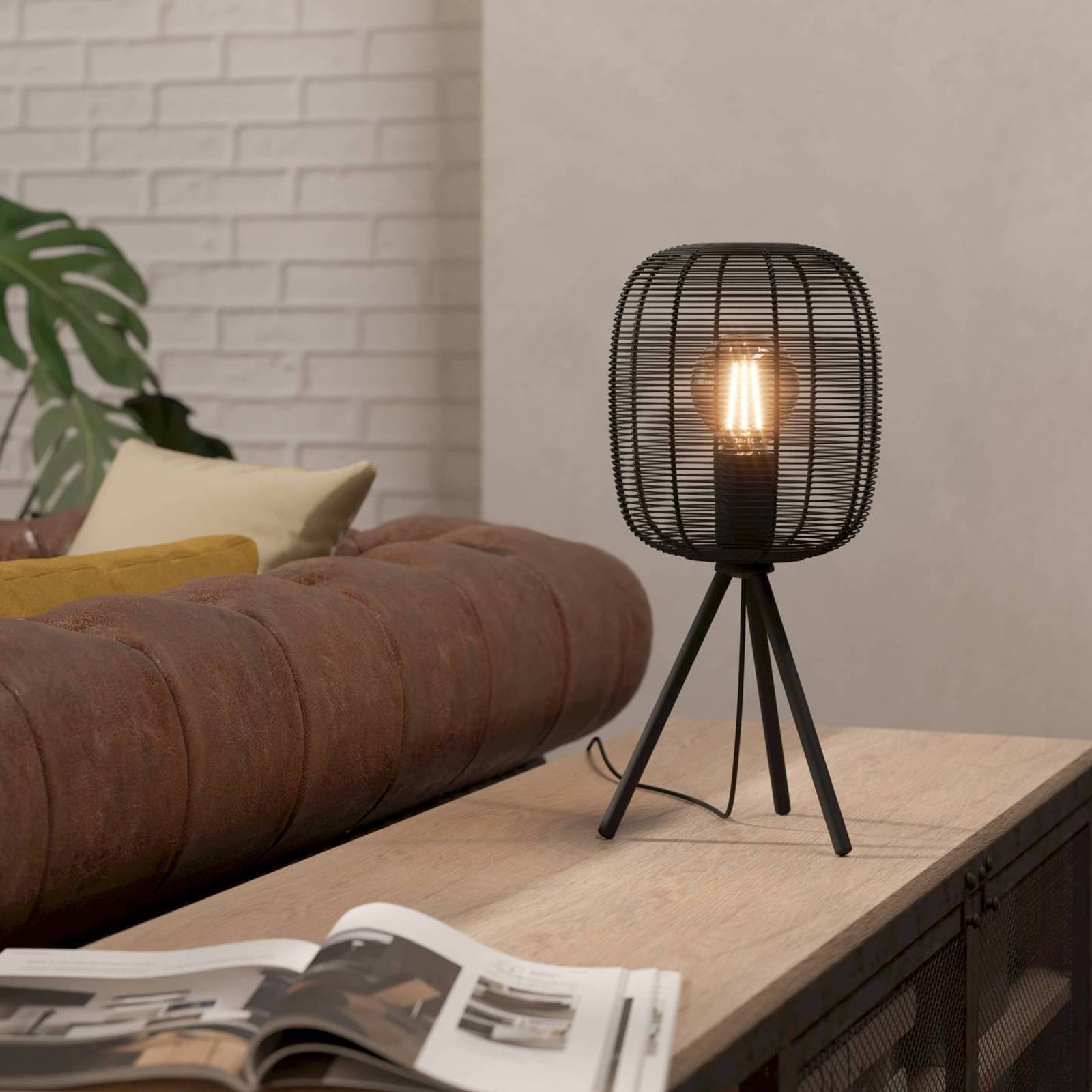 EGLO Lampa stołowa Rinroe, wysokość 44 cm, czarny, stal