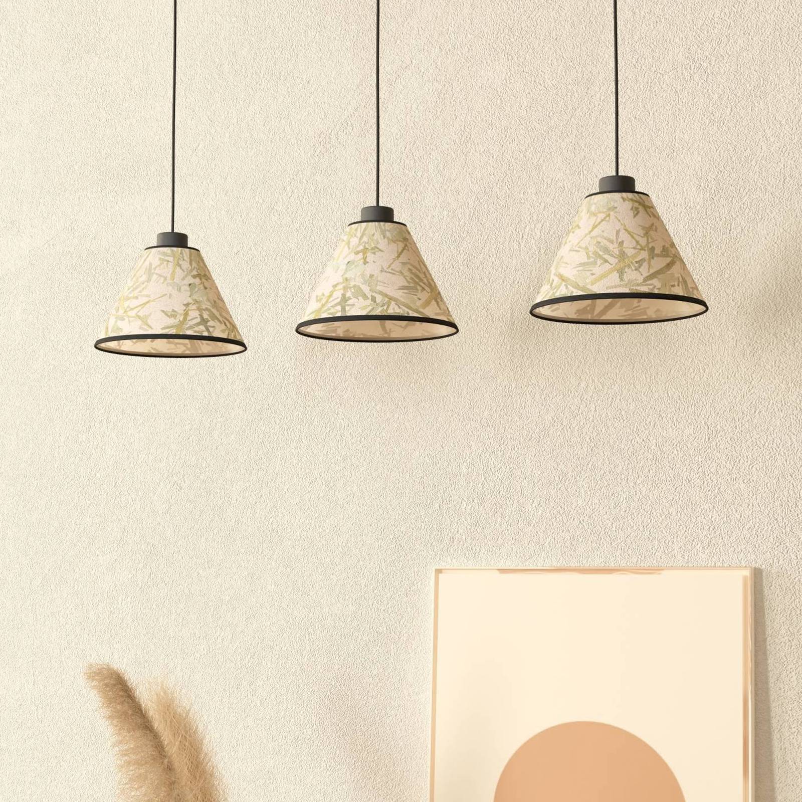 EGLO Lampa wisząca Oxpark, długość 92 cm, zielona/biała/czarna, 3-punktowa.