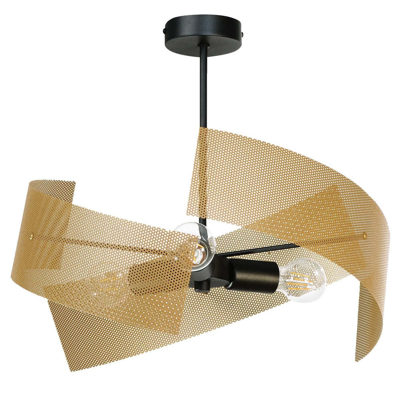 Euluna Lampa sufitowa Moira, złoty/czarny, Ø 47 cm, 3-punktowa