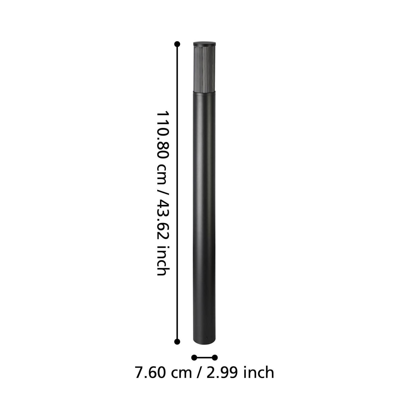 EGLO Słupek oświetleniowy Salle, wysokość 110 cm, czarny, aluminium