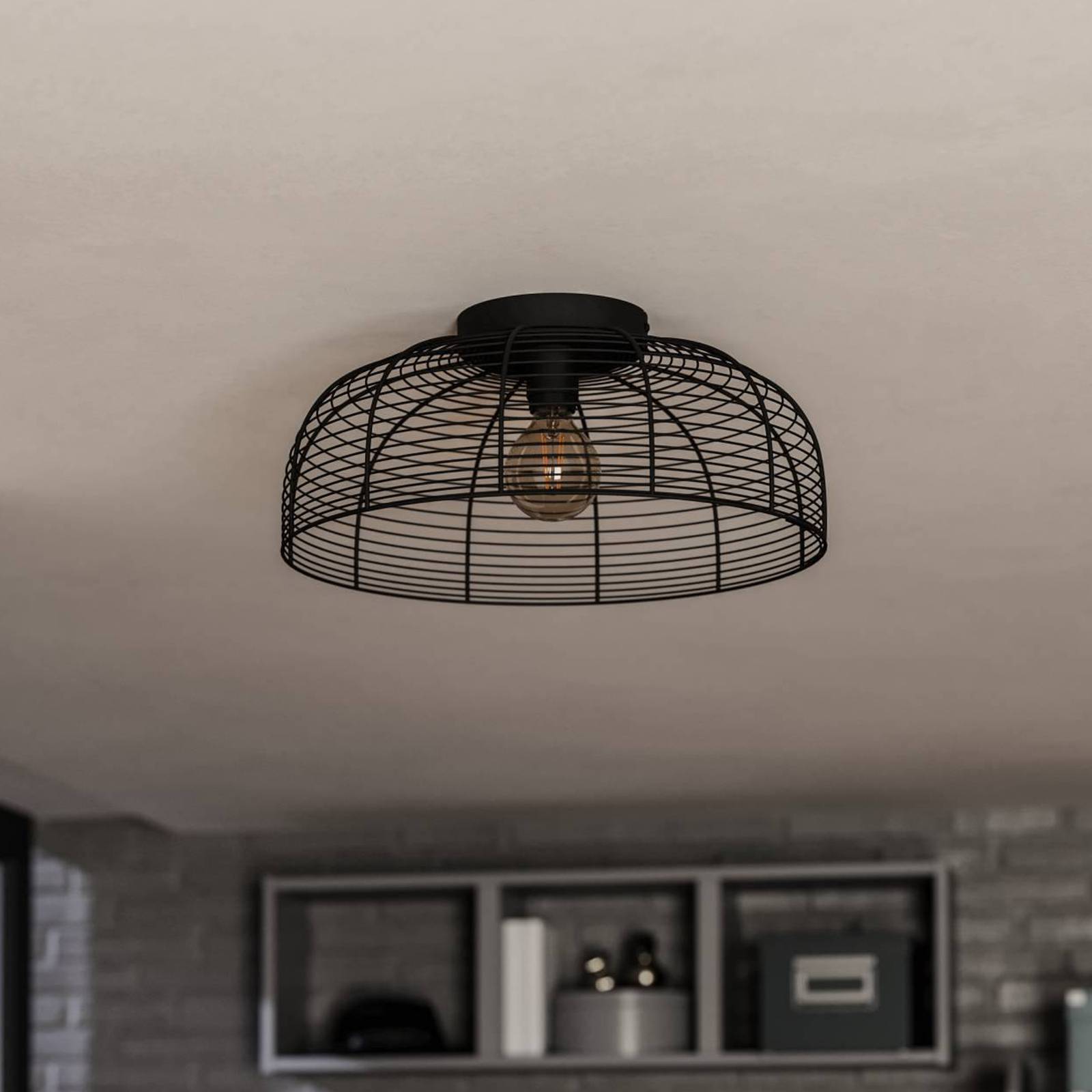 EGLO Lampa sufitowa Rinroe, Ø 45 cm, czarna, stalowa
