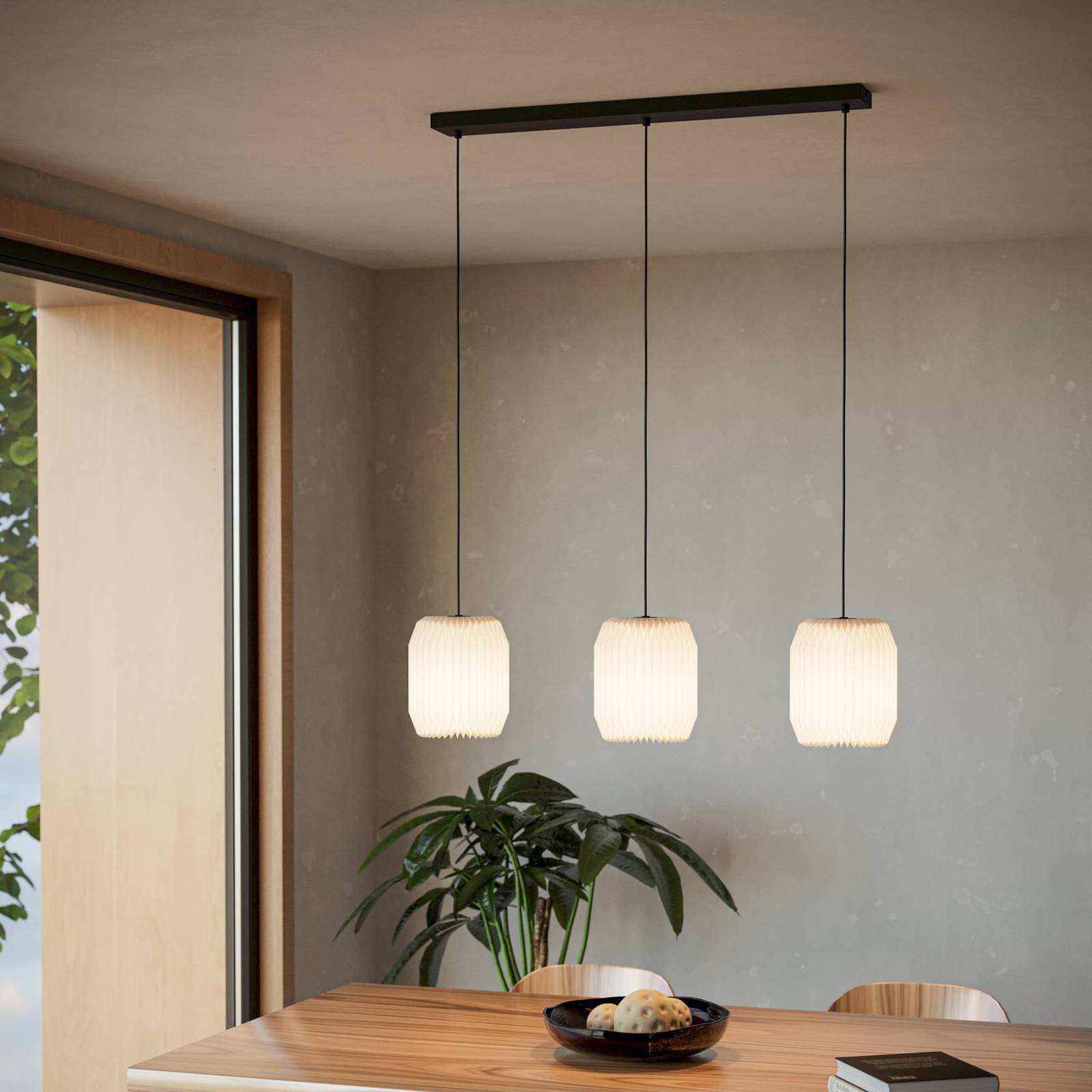 EGLO Lampa wisząca Belgrave, długość 88 cm, czarny/biały, 3-punktowa.