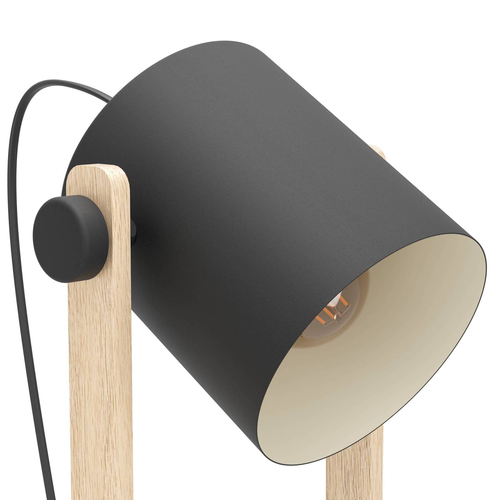 EGLO Lampa stojąca Hornwood, wysokość 140 cm, czarny/brązowy, stal