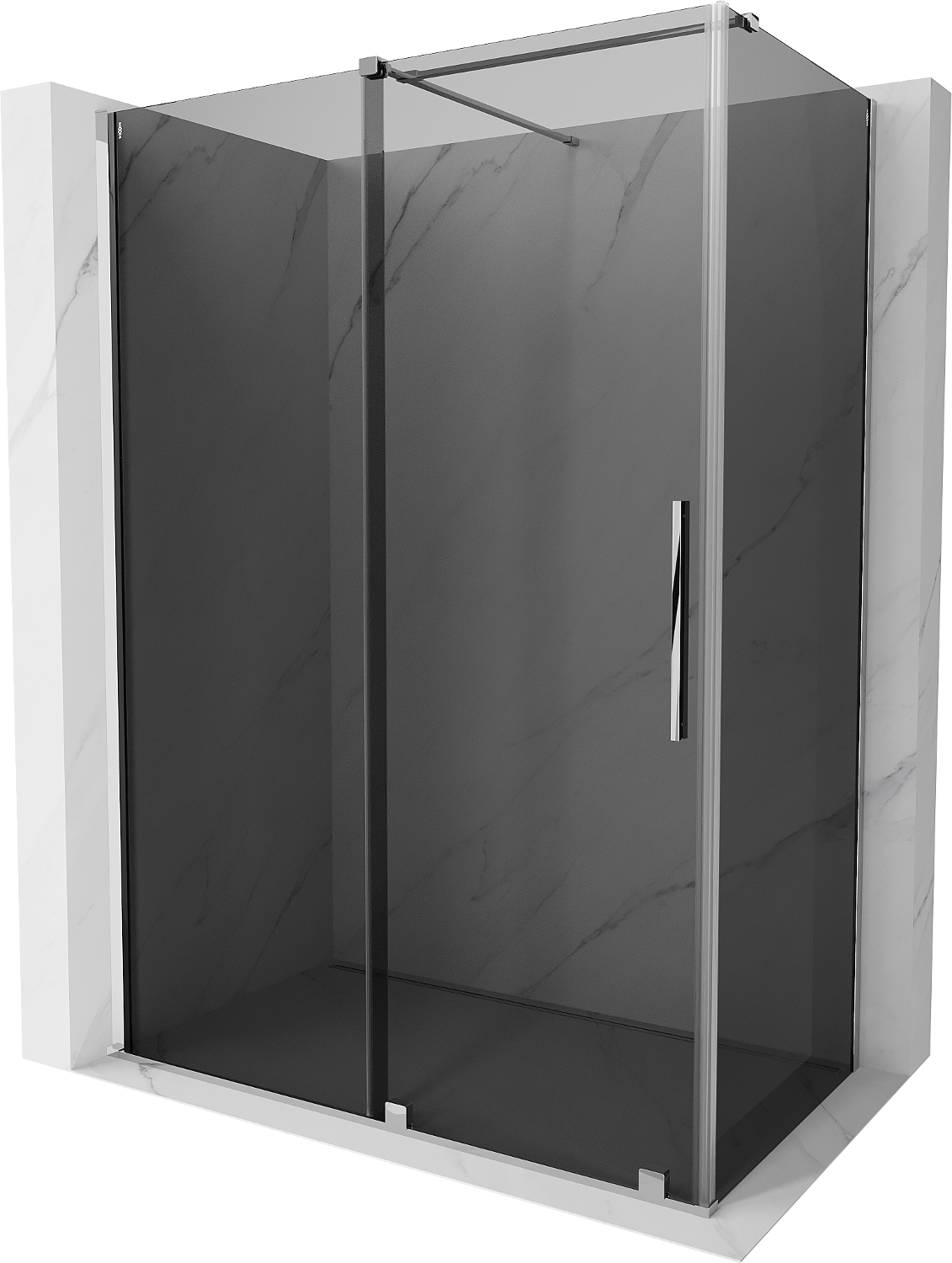 Mexen Velar kabina prysznicowa rozsuwana 150x75 cm, grafit, chrom - 871-150-075-41-01