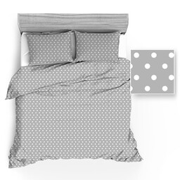 Extrapościel Pościel bawełniana 180x200 943E szara groszki białe
