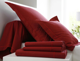 Blanc Des Vosges Poszewka perkalowa UNI Czerwona Ostatnie Sztuki