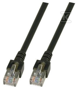 Patchcord RJ45 SF/UTP kat. 5e PVC CCA czarny 1m