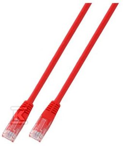 Patchcord RJ45 U/UTP kat. 5e PVC CCA czerwony 5m
