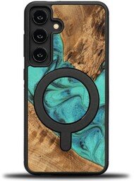 Bewood Drewniane etui Unique - Turquoise do MagSafe do Galaxy S24