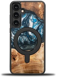 Bewood Drewniane etui Unique Planets - Ziemia do MagSafe do Galaxy S24 Plus