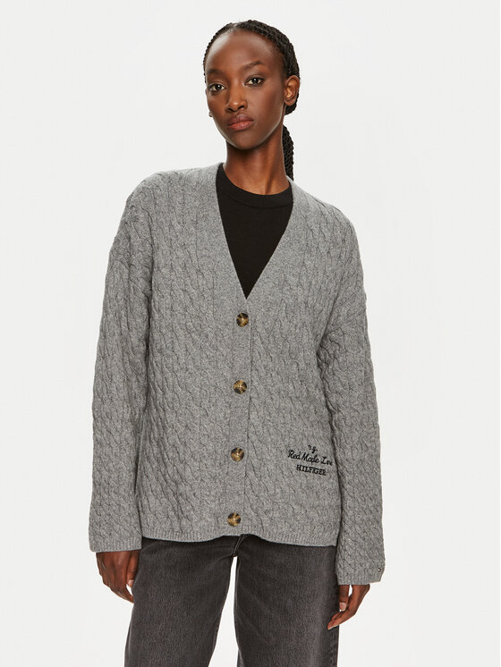 Tommy Hilfiger Kardigan WW0WW42143 Szary Relaxed Fit