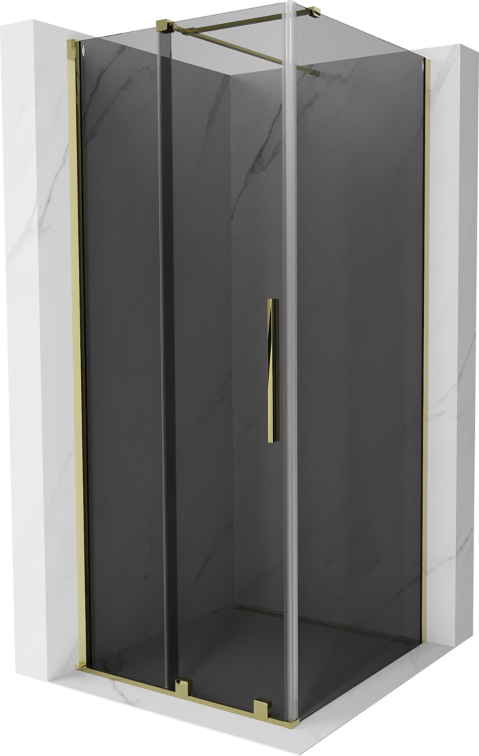 Mexen Velar kabina prysznicowa rozsuwana 120x120 cm, grafit, złota - 871-120-120-41-50