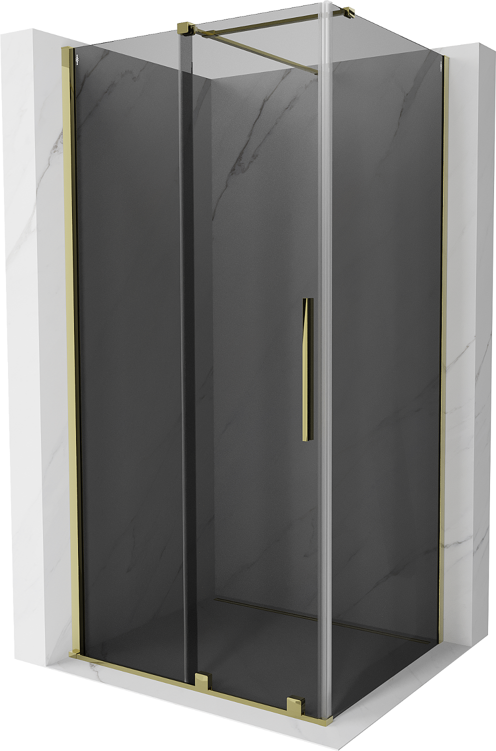 Mexen Velar kabina prysznicowa rozsuwana 130x85 cm, grafit, złota - 871-130-085-41-50