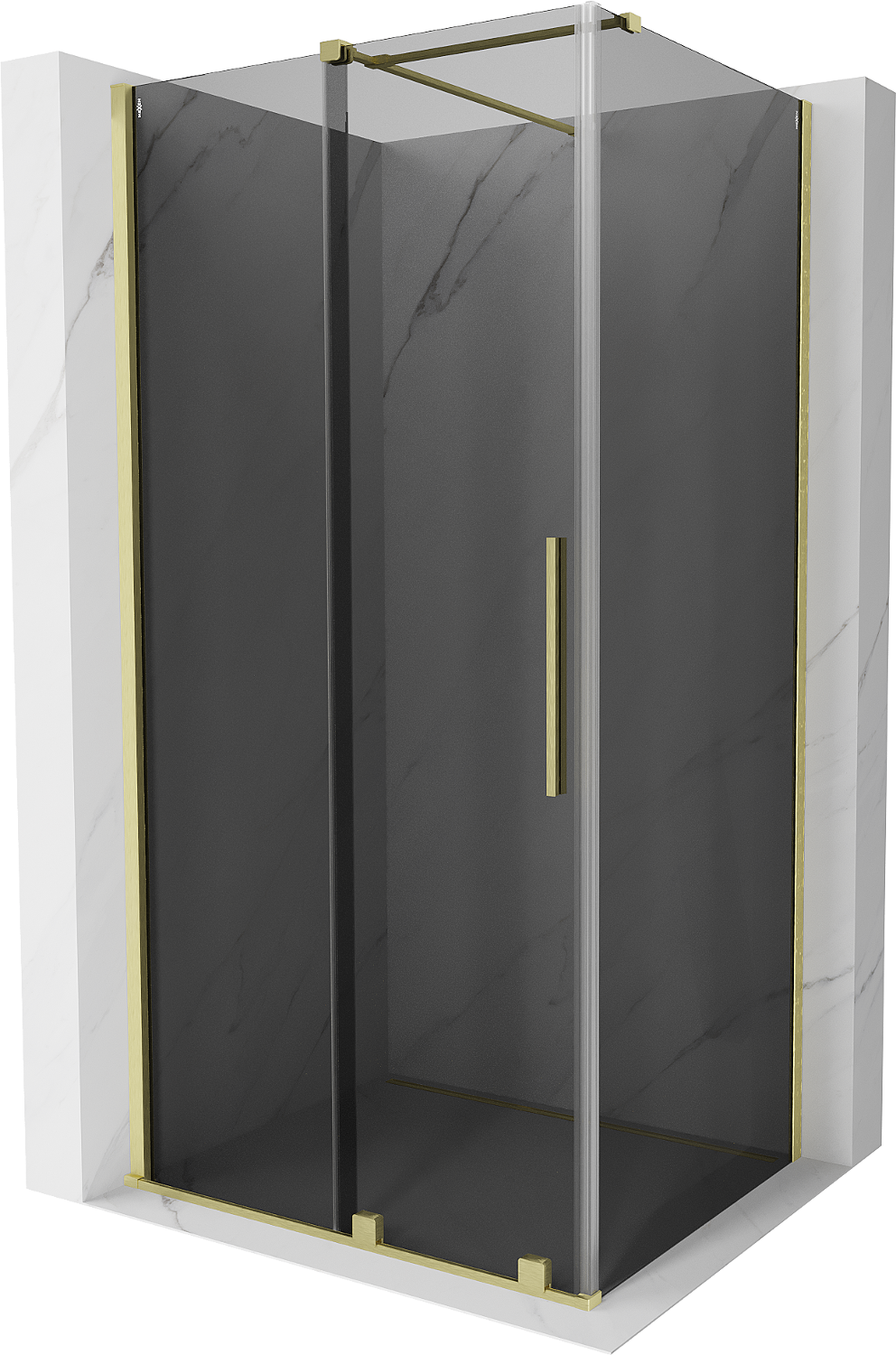 Mexen Velar kabina prysznicowa rozsuwana 90x70 cm, grafit, złota szczotkowana - 871-090-070-41-55